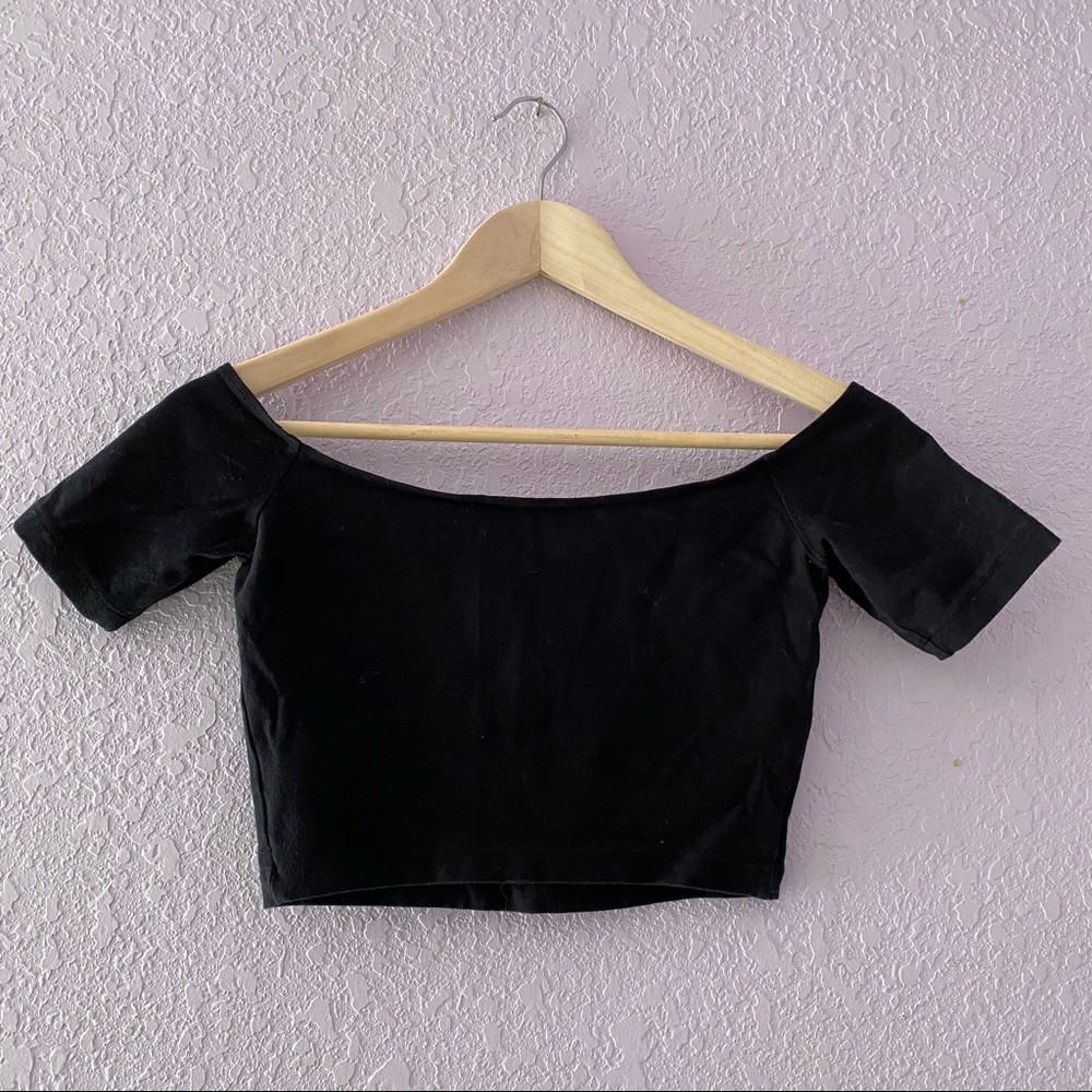 American Apparel Cotton Spandex Off-Shoulder Top